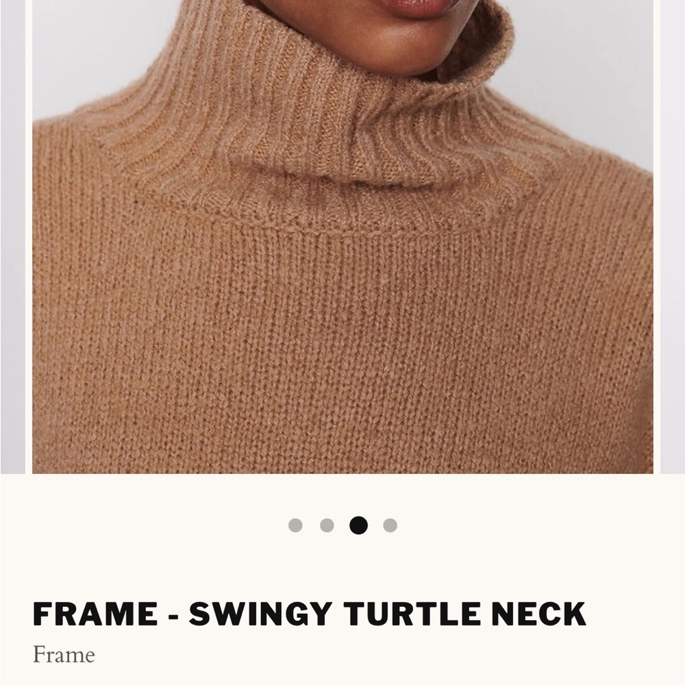 FRAME swingy turtleneck Cashmere Sweater Sz large - Picture 5 of 17